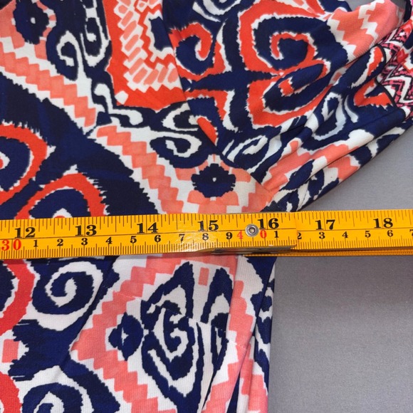 Eliza J Navy Women's Size 4 Coral Geometric Print Sheath Dress - Picture 8 of 8